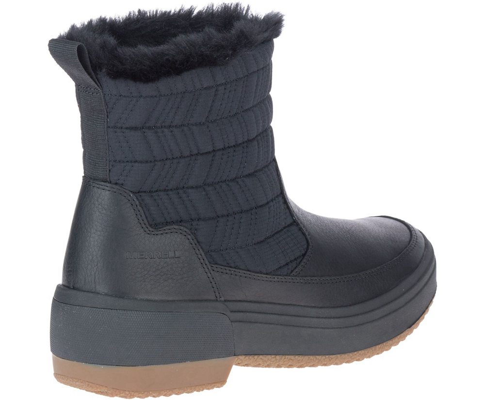 Merrell Boots Black - Haven Bluff Polar Waterproof - Womens 46SOZAQEY